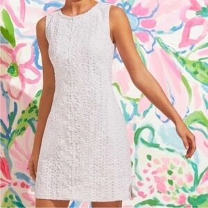 Lilly Pulitzer Melani Shift Dress White Eyelet Lace